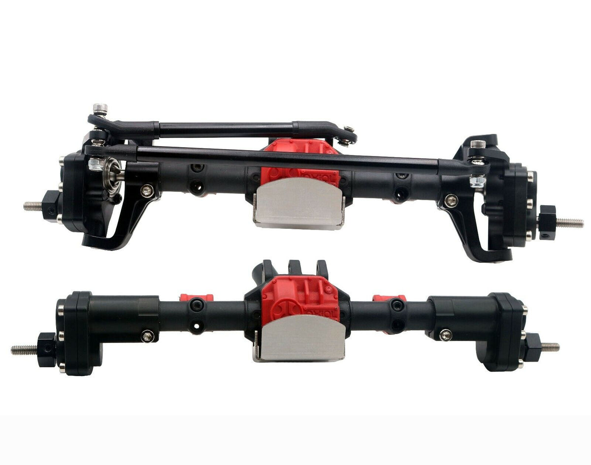 KYX Rear High Lift Portal Axle Conversion Kit Axial SCX10 II Black