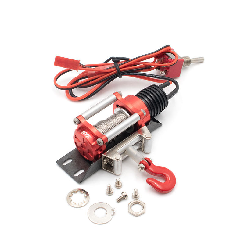 KYX RC Car Electronic CNC Electric Winch for Traxxas TRX-4 Axial SCX10 II Red