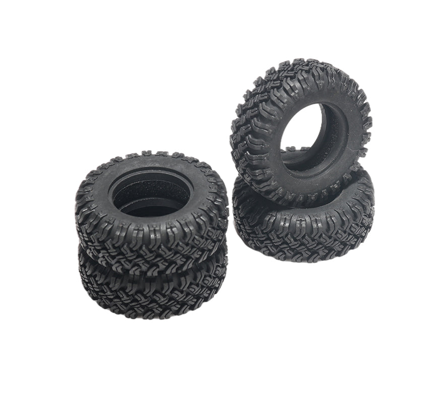 KYX SCX24 Deadbolt JLU C10 B-17 Butyl Rubber 1.0 Beadlock Wheel Tire w/Foam Tyre