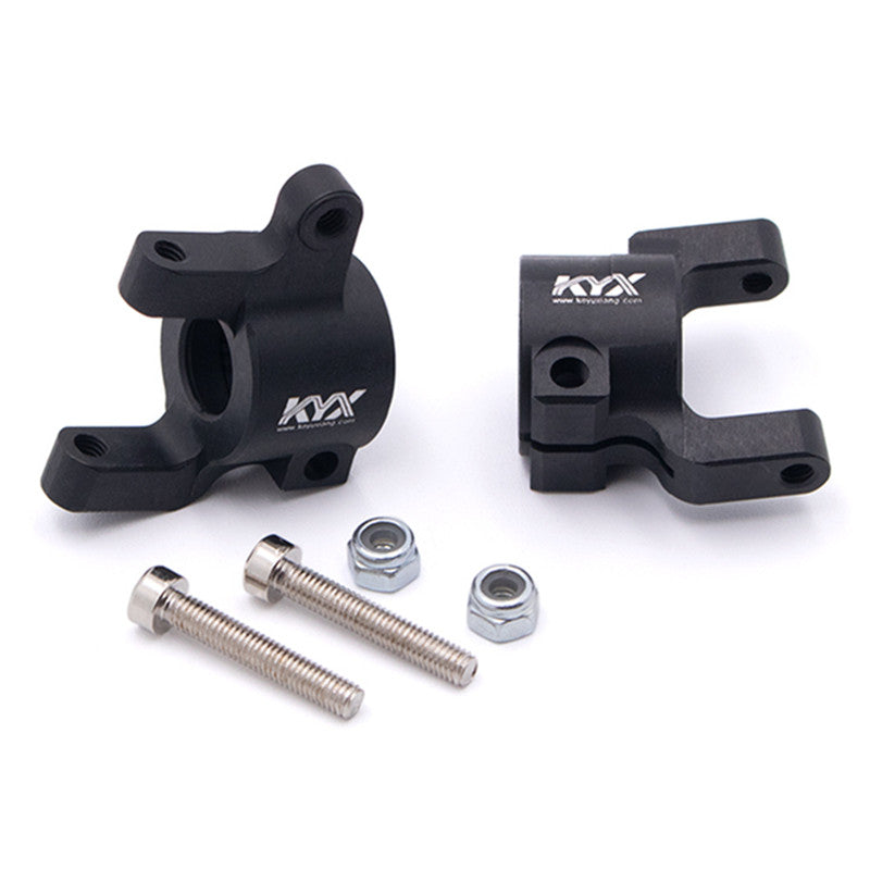 KYX CNC Machined Alloy C hub Carriers for Axial SCX10 II Black