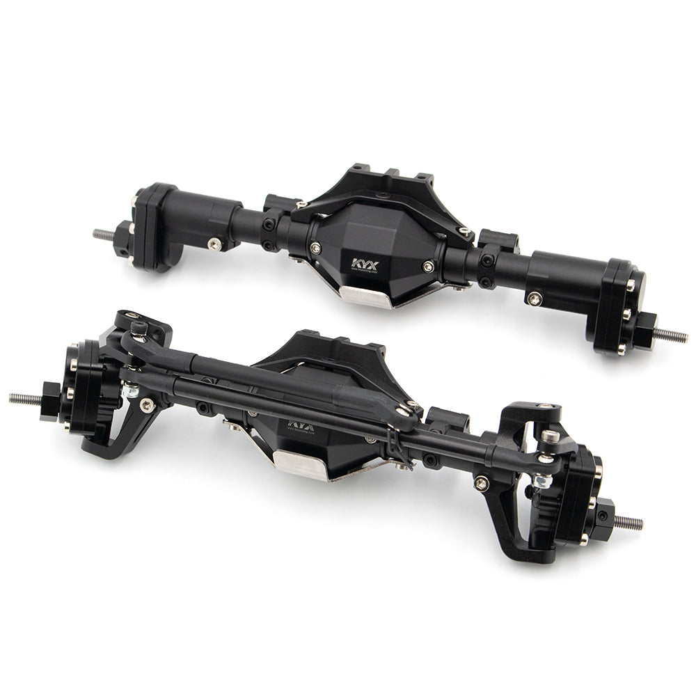 KYX Axial SCX10 II HD High Lift Complete Front and Rear Portal Axle set Black