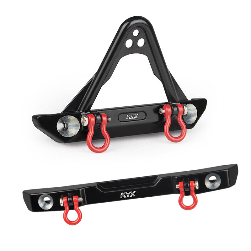 KYX Metal Front and Rear Rear Bumper set w/ Shackle for Axial SCX24 Jeep JLU