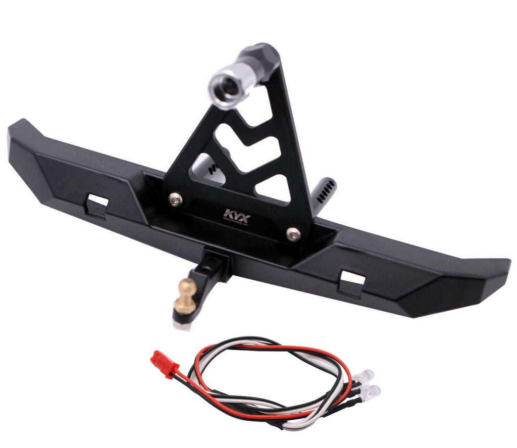 KYX Alloy Aluminum Rear Bumper w/ Led Hitch for Axial SCX10 II