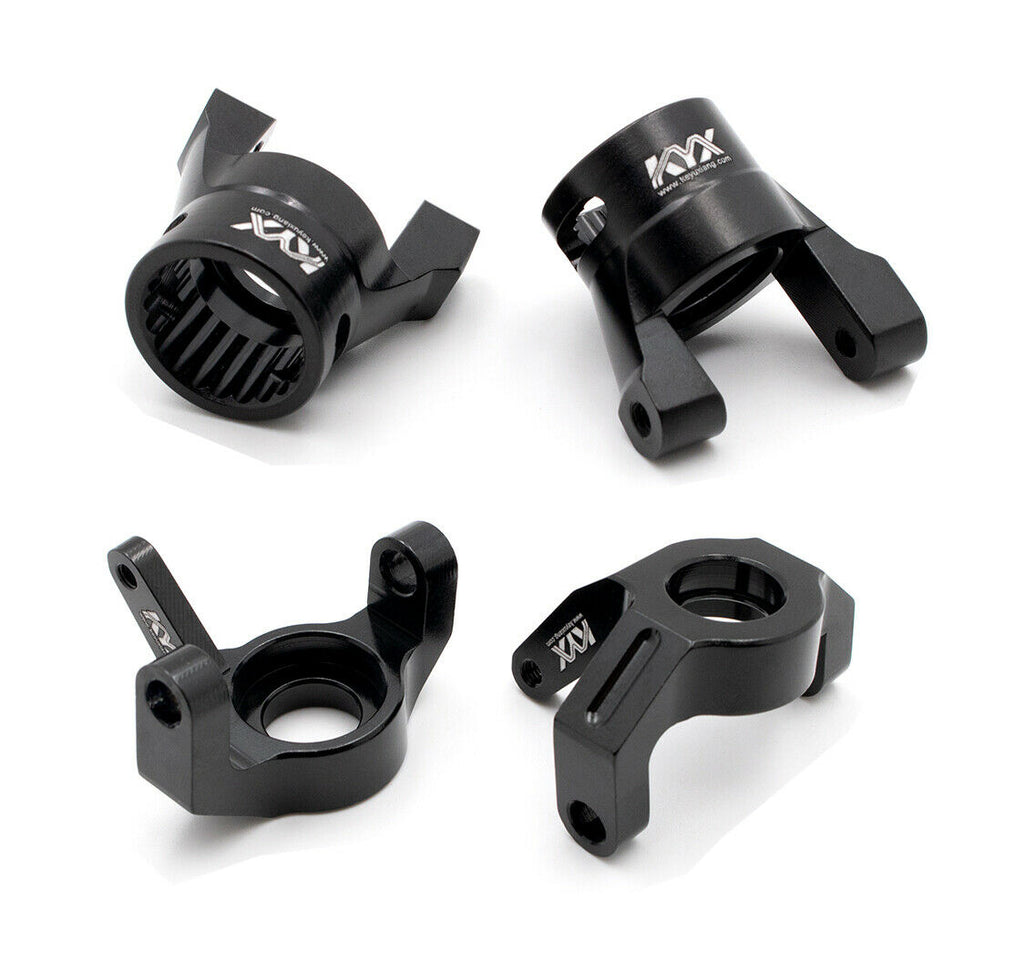 KYX Alloy C hub Carriers and Steering Knuckle for Wraith RR10 Bomber Black